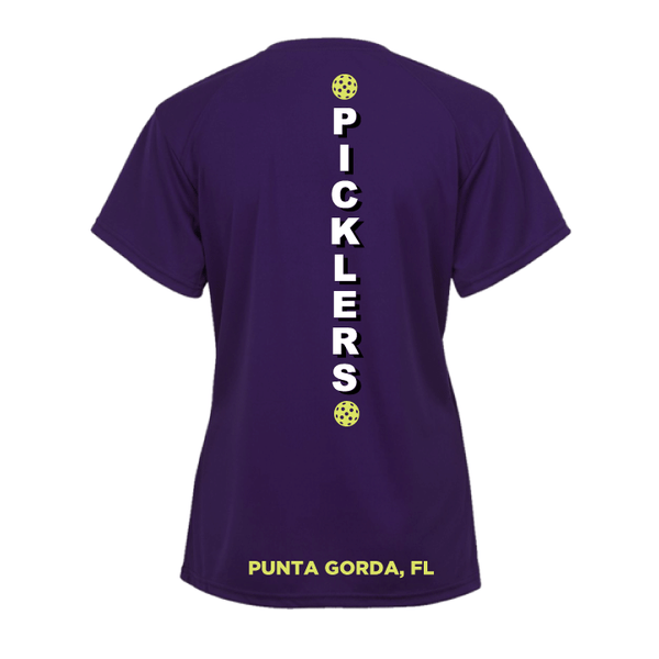 2024 Peace River Picklers Pickleball Ladies Performance Short Sleeve Shirt - Design 4