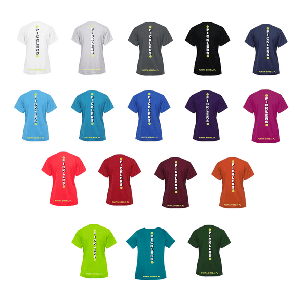 2024 Peace River Picklers Pickleball Ladies Performance Short Sleeve Shirt - Design 4